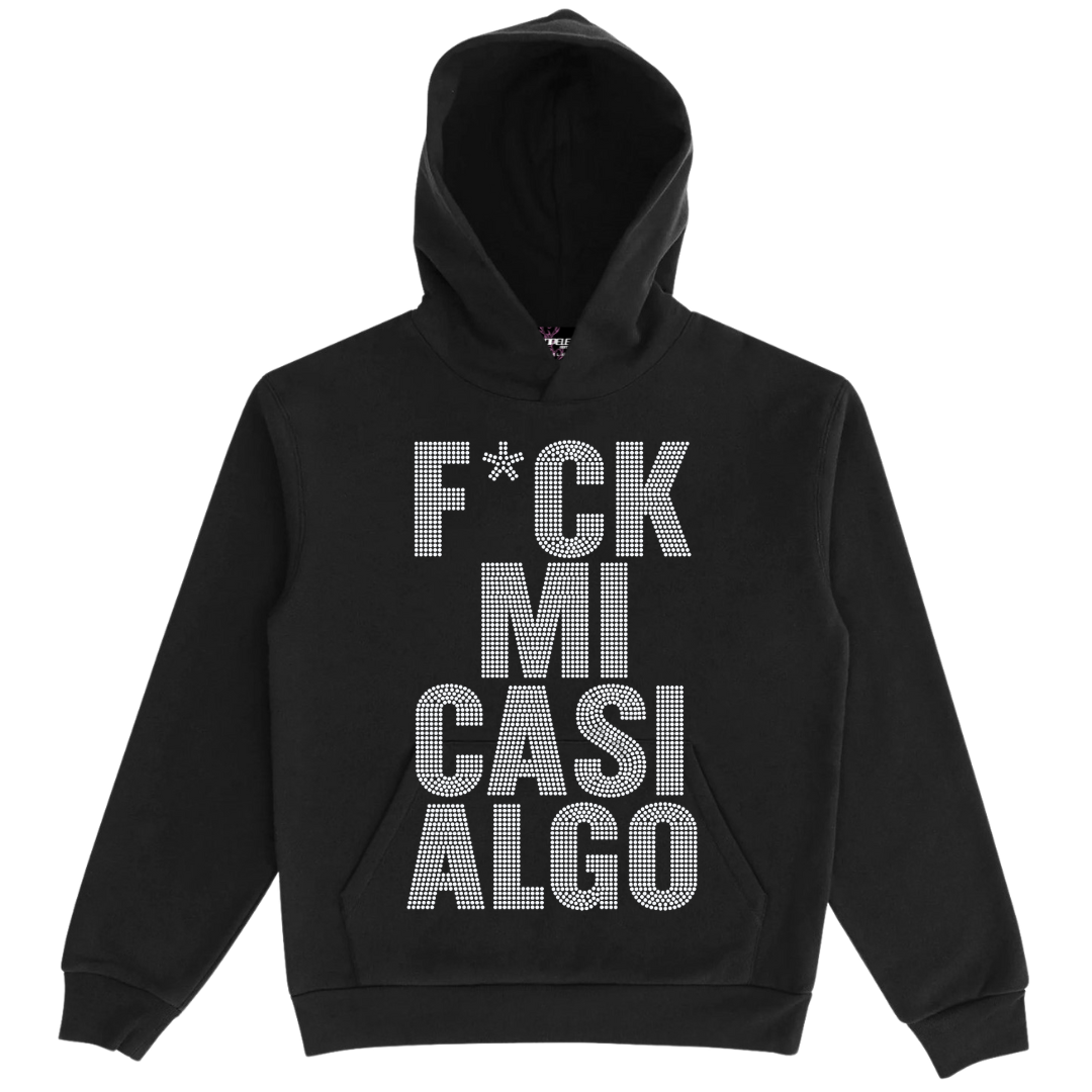F*CK MI CASI ALGO Rhinestone Hoodie