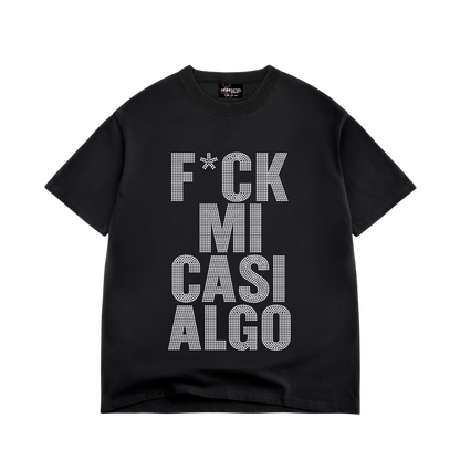 F*CK MI Casi Algo CROPPED Rhinestone T-Shirt