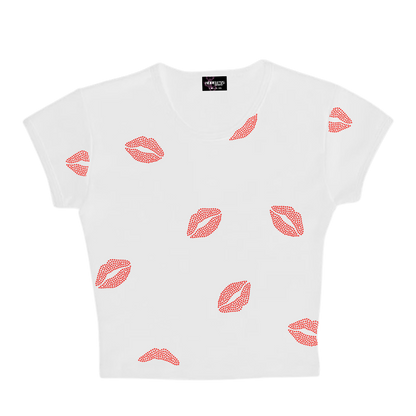 ALL OVER KISSES WHITE BABY TEE