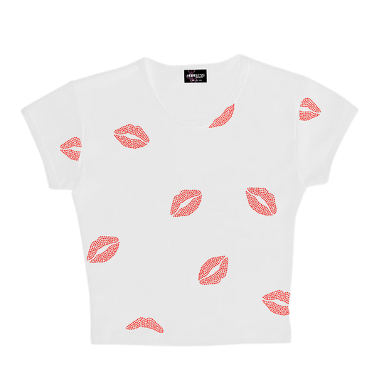ALL OVER KISSES WHITE BABY TEE